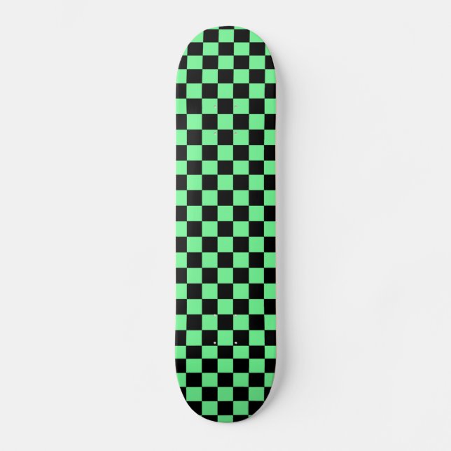 Green Checkers Skateboard Deck (Front)
