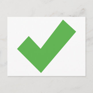 GREEN CHECKMARK CHECK CORRECT SYMBOL POSTCARD