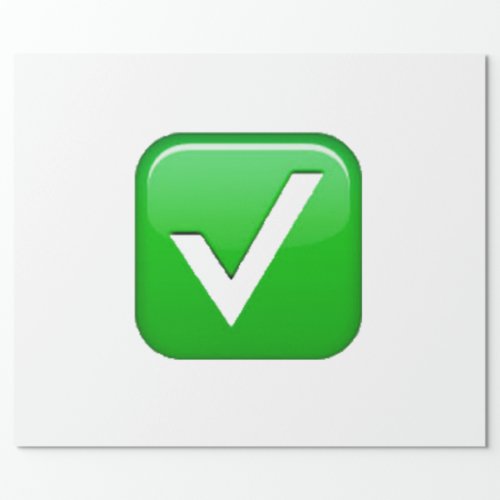 Green Checkmark In Box _ Emoji Wrapping Paper