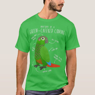 Green Cheek Conure Anatomy T-Shirt