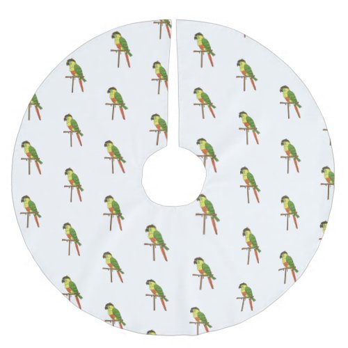 Green Cheek Conure Christmas Tree Skirt