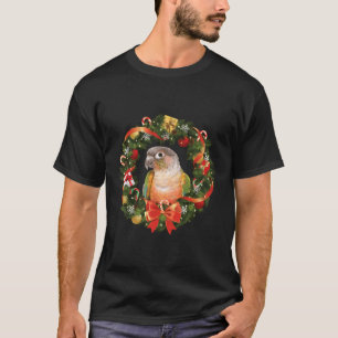 Green Cheek Conure Parrot Wreath T-Shirt