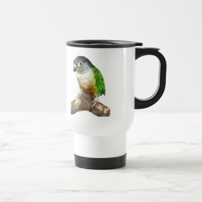 Green Cheek Conure Travel Mug (Right)