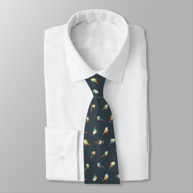 Green Cheek Conures Neck Tie (Tied)