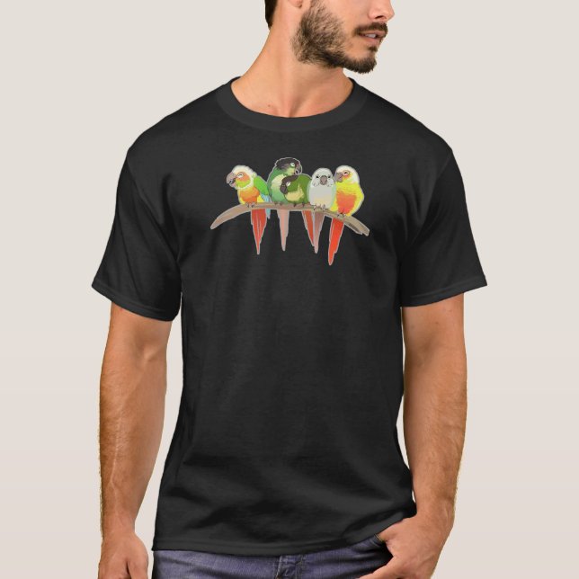 Green Cheek Conures T-Shirt (Front)