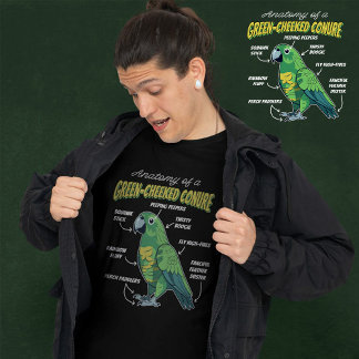 Green Cheeked Conure Anatomy T-Shirt