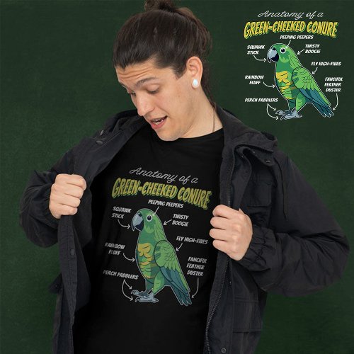 Green Cheeked Conure Anatomy  T_Shirt