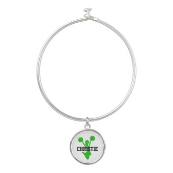 Green Cheerleader Custom Bangle Bracelet by Hannahscloset at Zazzle