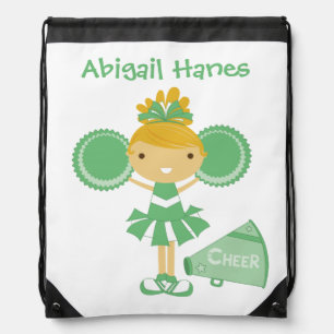 Green Cheerleader Drawstring Bag