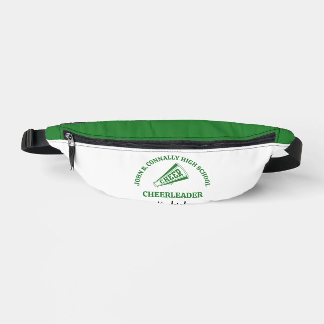 Green Cheerleader Personalized High School Fanny Pack (Front)