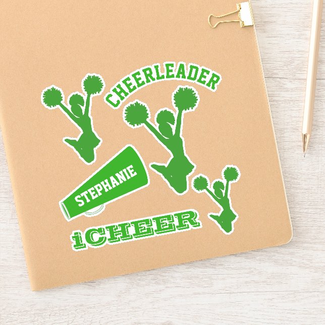 Green Cheerleader Set Sticker (Notebook)