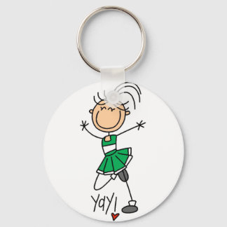 Green Cheerleader Tshirts and Gifts Keychain
