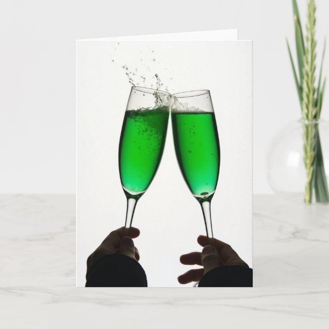 Green Cheers Celebration Card (Front)