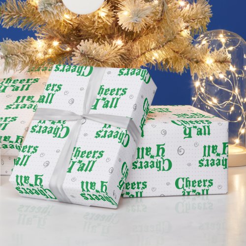 Green Cheers Yall Wrapping Paper