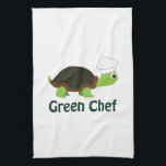 Green Chef Kitchen Towel<br><div class="desc">Turtle is a Green chef</div>