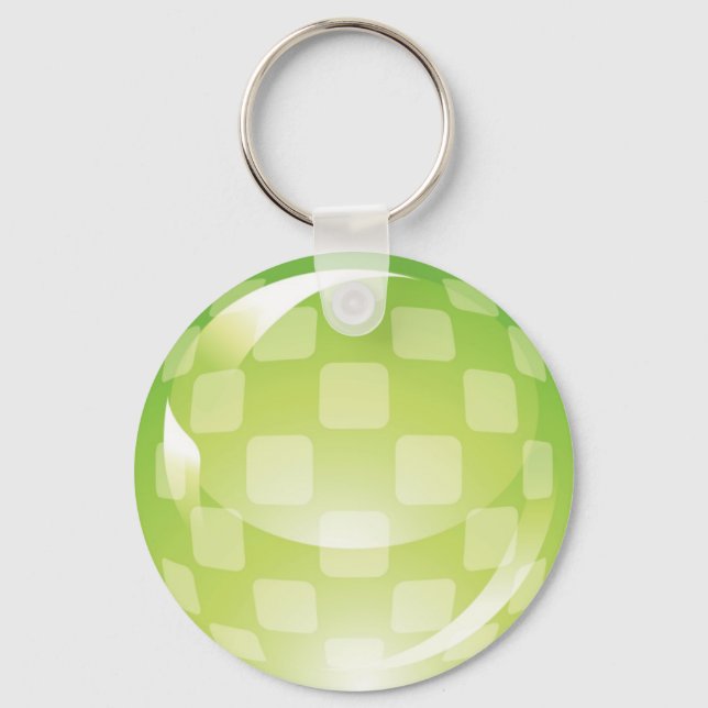 Green Chequered Sphere Keychain (Front)