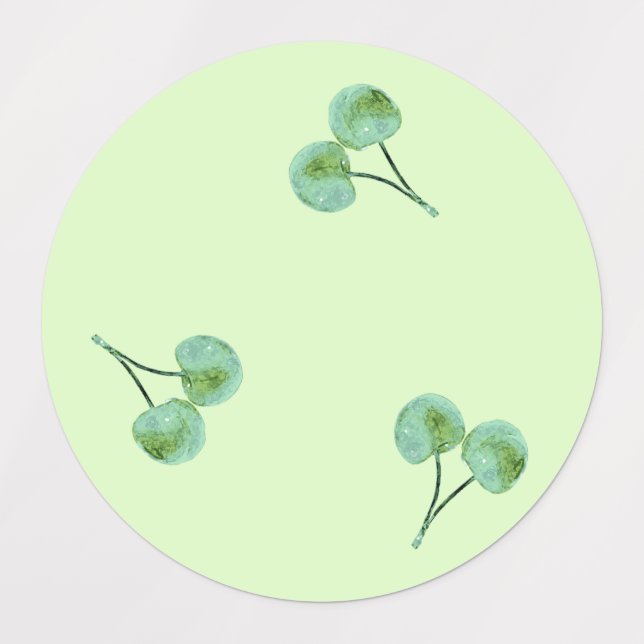 Green Cherry Labels (Design 3)