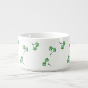 Green Cherry Pattern Bowl