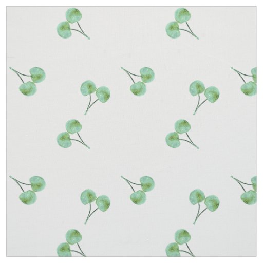 green cherry pattern fabric