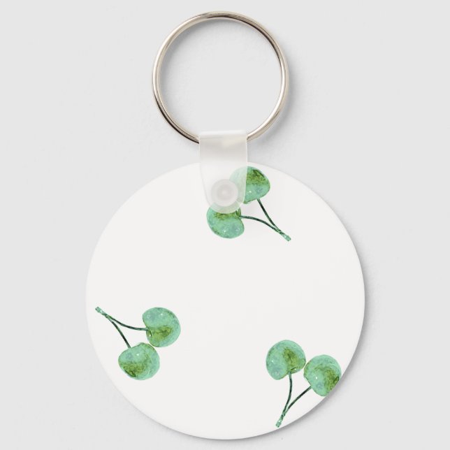 Green Cherry Pattern Keychain (Front)