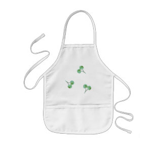 Green Cherry Pattern Kids' Apron