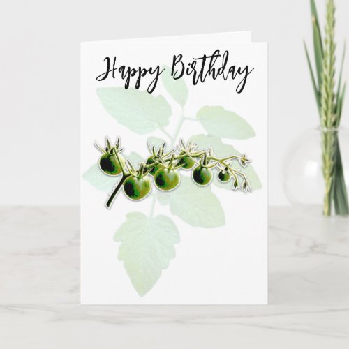 GREEN CHERRY TOMATO PHOTO BIRTHDAY CARD