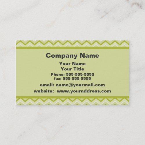 Green Chevron Appointment Reminder Business Card