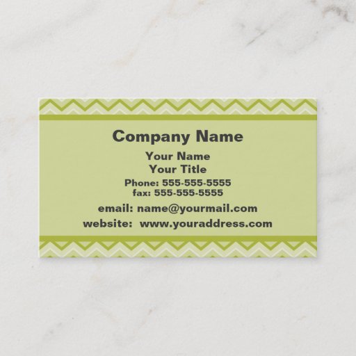 Customizable Green Chevron Appointment Reminder Business Card