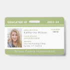 Green Chevron Homeschool Educator ID Badge