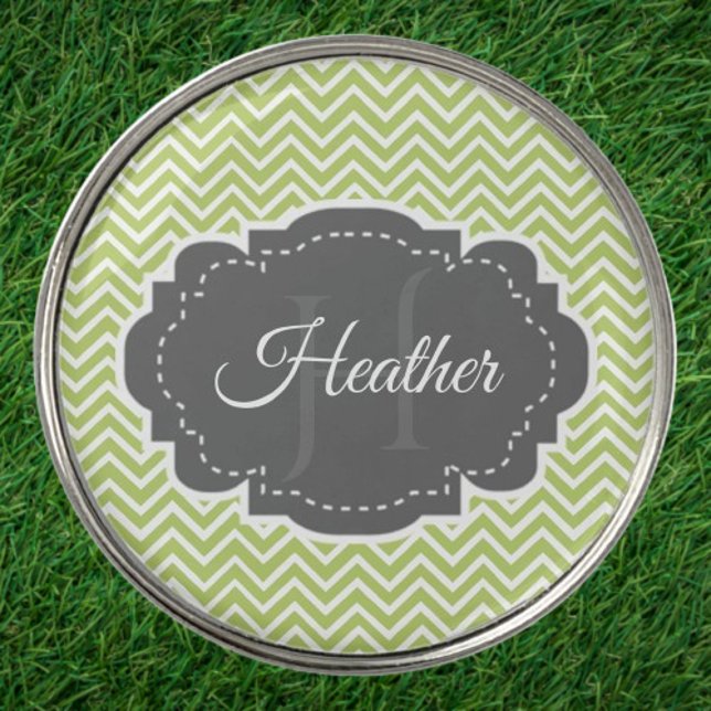 Green Chevron Personalize Golf Ball Marker (Green Chevron Personalized Golf Ball Marker)