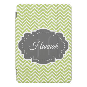 Green Chevron Personalized iPad Smart Cover