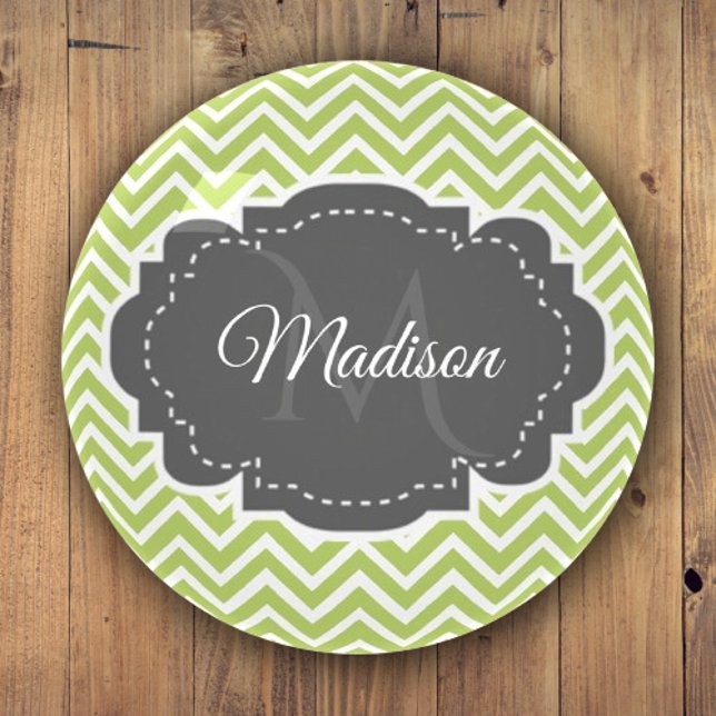 Green Chevron Personalized Paperweight (Green Chevron Personalized Paperweight)