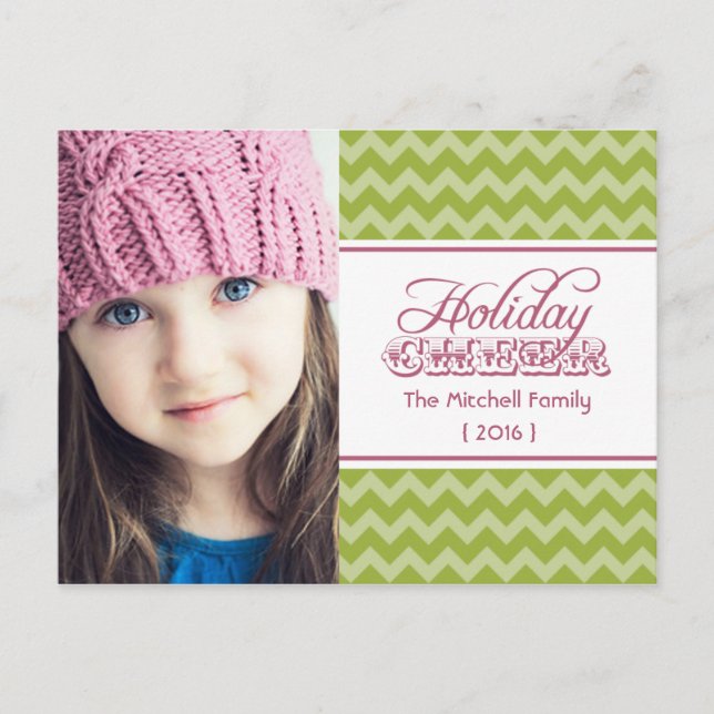 Green Chevron Photo Holiday (Front)