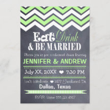 Green Chevron Rehearsal Invitation