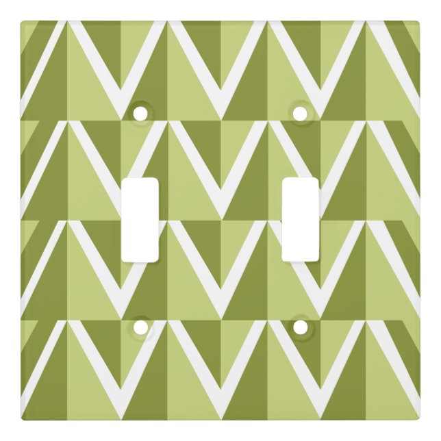 Green Chevron Stripe  Light Switch Cover (Front)