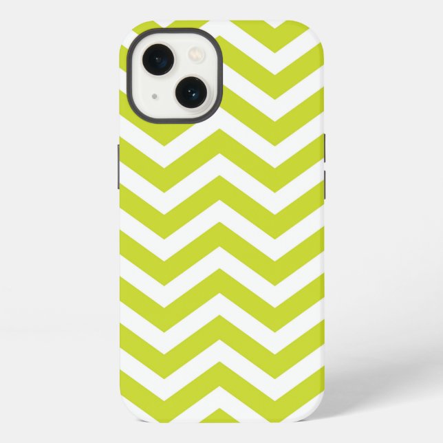 Green Chevron Stripe Pattern Iphone Case (Back)