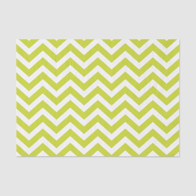 Green Chevron Stripe Pattern Tissue Paper (Front)