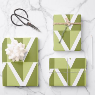 Green Chevron Stripe Pattern