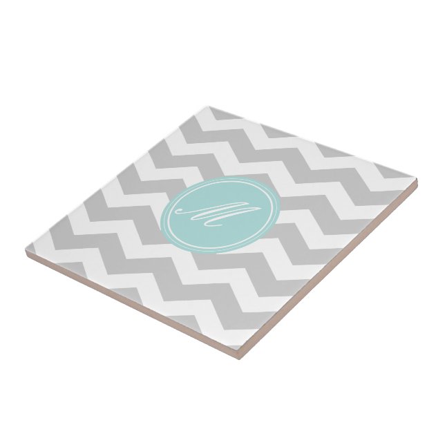 Green Chevron with Monogram Tiles (Side)
