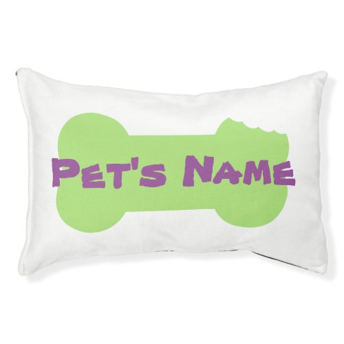 Green Chewed Bone Personalized Dog Bed 2