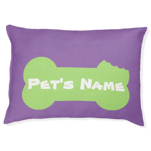 Green Chewed Bone Personalized Large Dog Bed 2