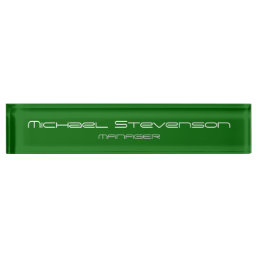 Green Chic Elegant Modern Desk Nameplate