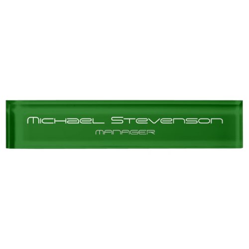 Green Chic Elegant Modern Desk Nameplate