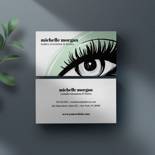 Green chic Eye shadow  Eyelash Brows professional Business Card