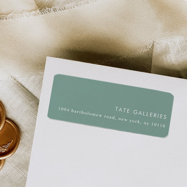 Green Chic Modern Minimalist Return Address Label (Sage green chic modern minimalist return address labels.)