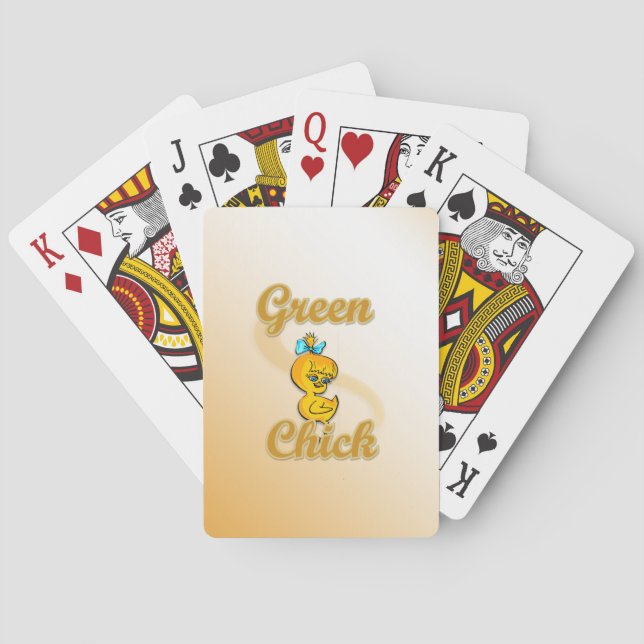 Green Chick Poker Cards (Back)