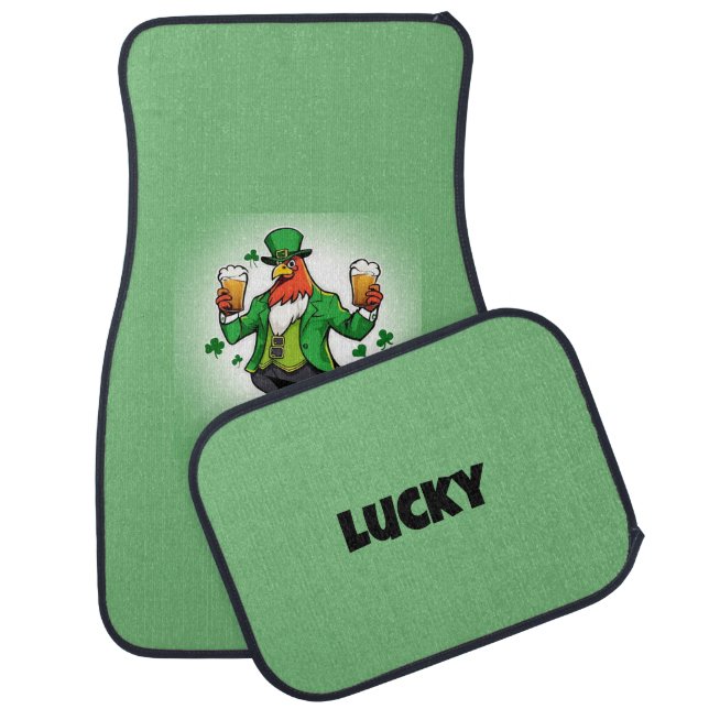 Green Chicken Car Floor Mat (Set)