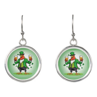 Green Chicken Earrings