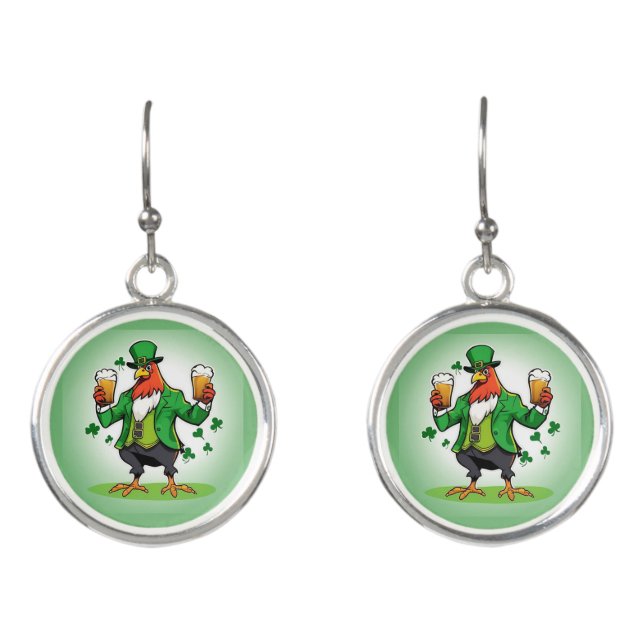 Green Chicken Earrings (Front)