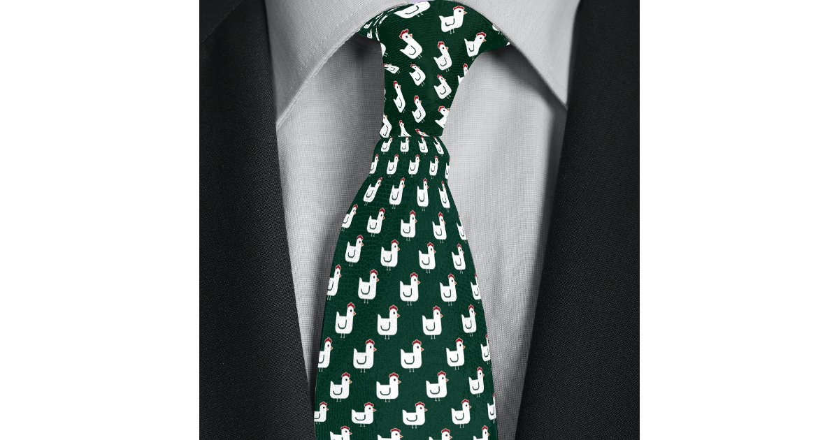 Green Chicken Farmer Neck Tie | Zazzle